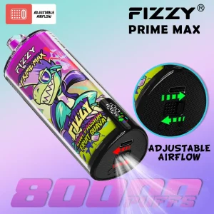 FIZZY PRIME MAX 80K render — device design, adjustable airflow and LED display