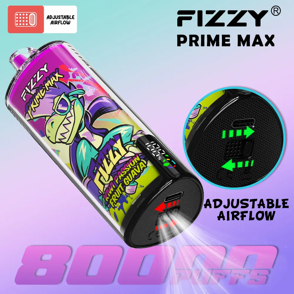 Fizzy Prime Max 80K 80000 Puffs Crystal Disposable Vape Store Mesh Coil Electric Cigarette Smart Screen