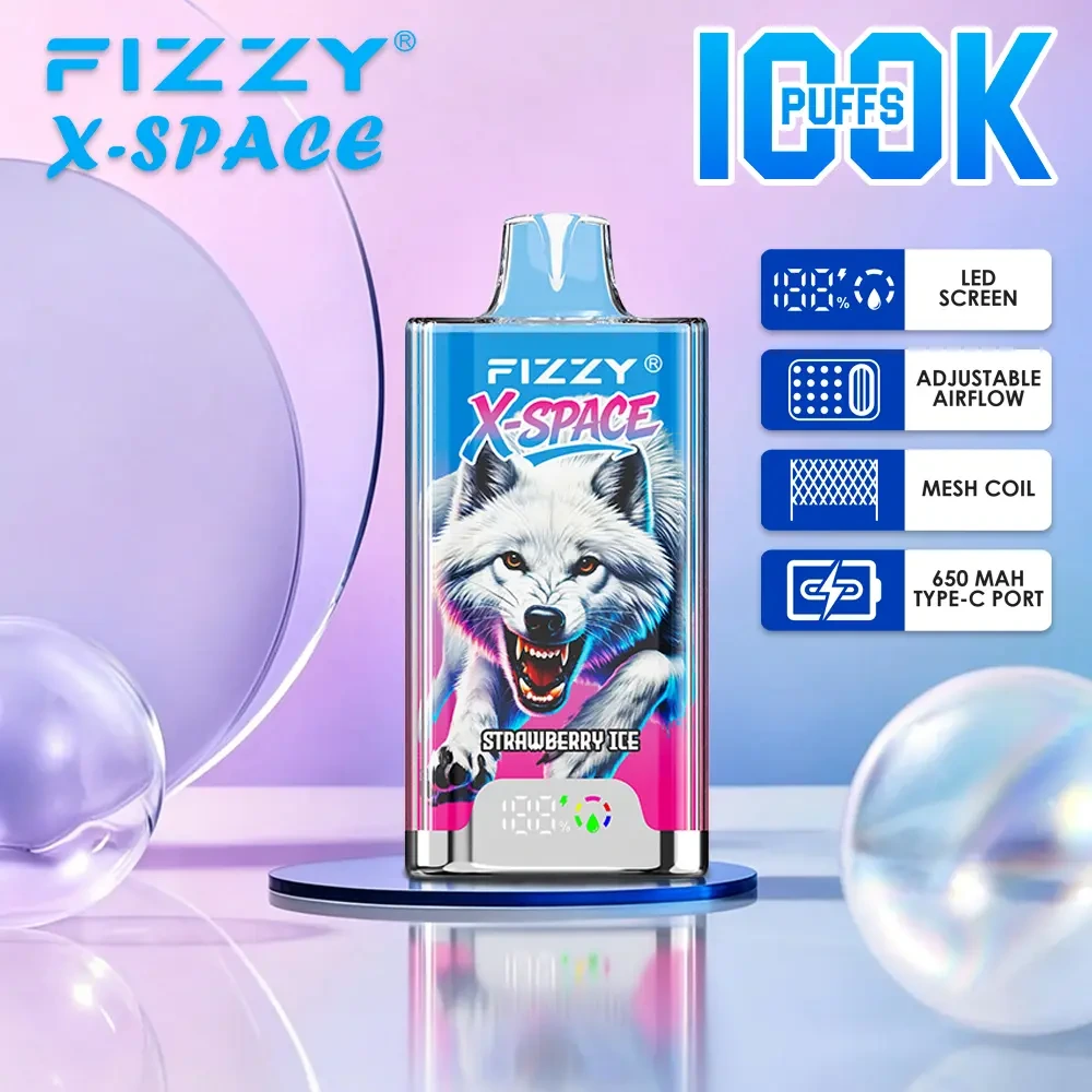 Fizzy X-Space 100K 100000 Puffs Disposable Vape Store Adjustable Airflow Electric Cigarette Smart Screen