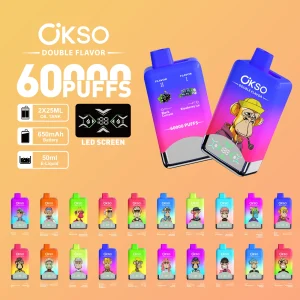 OKSO Double Flavor 60K Disposable Vape combo image — multi-flavor promotional visual.