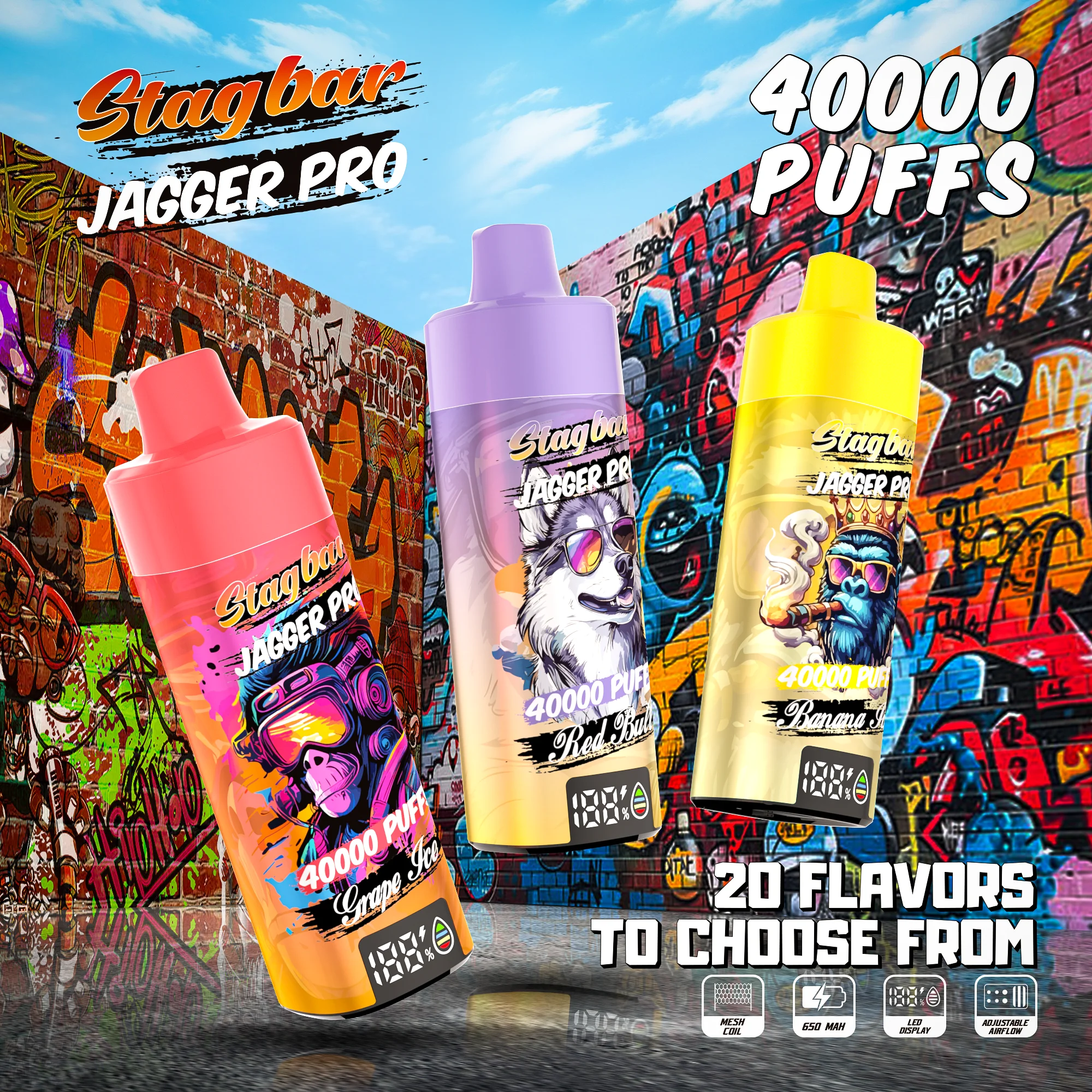 StagBar JAGGER PRO 40K Puffs Disposable Vape Puffs Disposable Vape