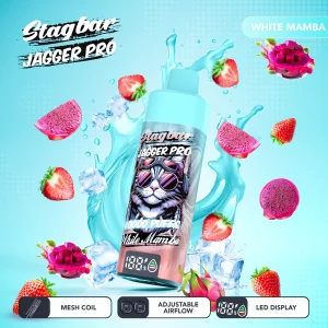 StagBar JAGGER PRO 40K Puffs Disposable Vape flavor: White Mamba.