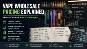 Vape wholesale pricing explained with profit margin and true landed cost calculation