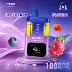 Mesii Visible Twins 100K 100000 Puffs 2in1 Disposable Vape flavor: Blueberry / Mamba - single flavor photo.