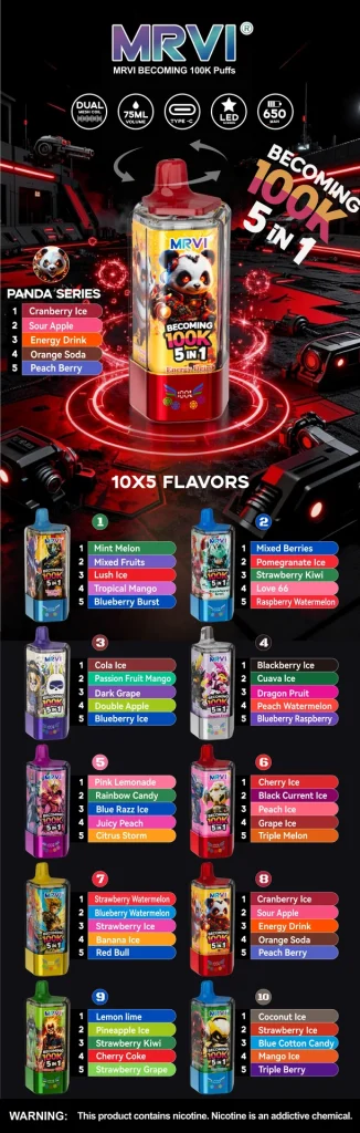 MRVI Becoming 100K 5in1 Disposable Vape 9 MRVI Becoming 100K vape wholesale - MRVI Becoming 100K 5in1 Disposable Vape retail packaging, view 7.