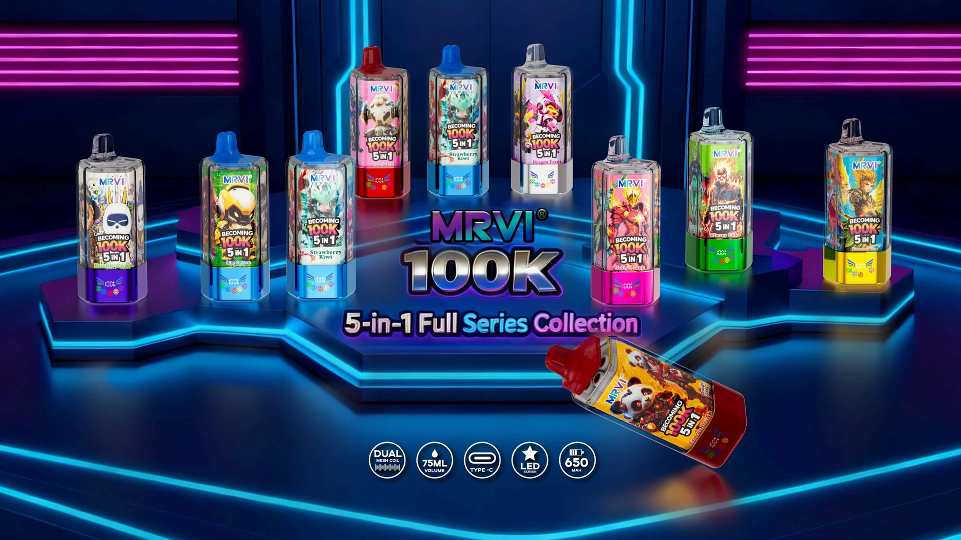 MRVI Becoming 100K 5in1 Disposable Vape 4 MRVI Becoming 100K vape wholesale - MRVI Becoming 100K 5in1 Disposable Vape retail packaging, view 10.