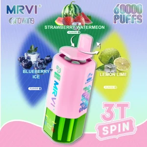 MRVI Growing 60K vape wholesale - MRVI GROWING 60K 3in1 Disposable Vape flavor: Lemon Lime / Strawberry Watermelon / Blueberry Ice.